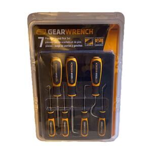 GEARWRENCH 7 Piece multi Hook & Pick Set 84000H 7 Pc. orange & black grip